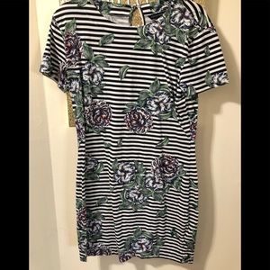 French connection floral with navy stripes